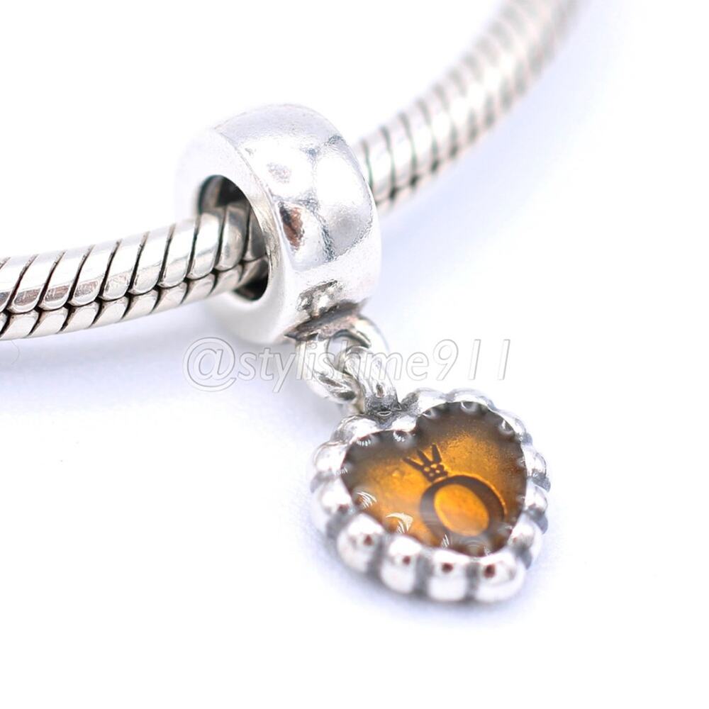 Authentic PANDORA Retired Brown Pandora Forever Charm - 790471E10